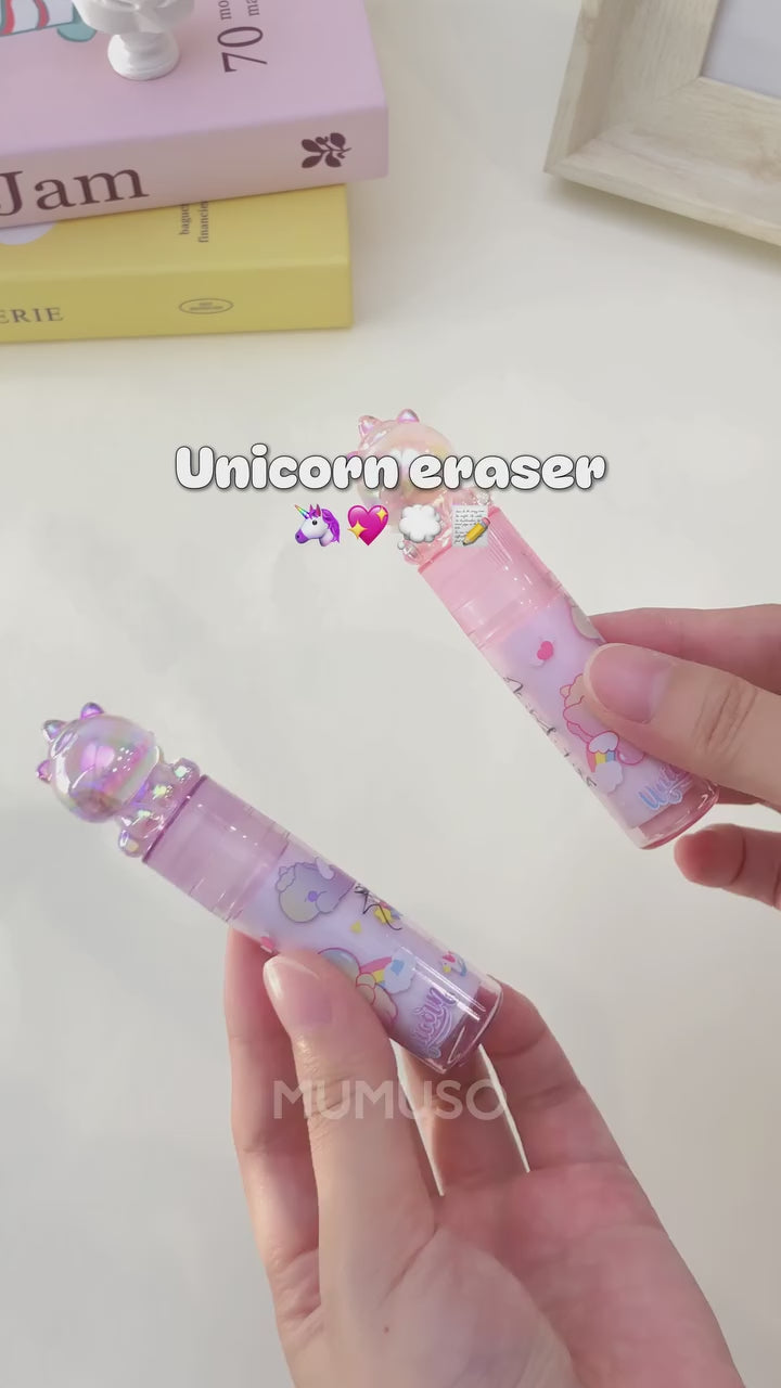 Dreamy Rainbow Lipstick Shaped Eraser - Crystal Unicorn / Pink