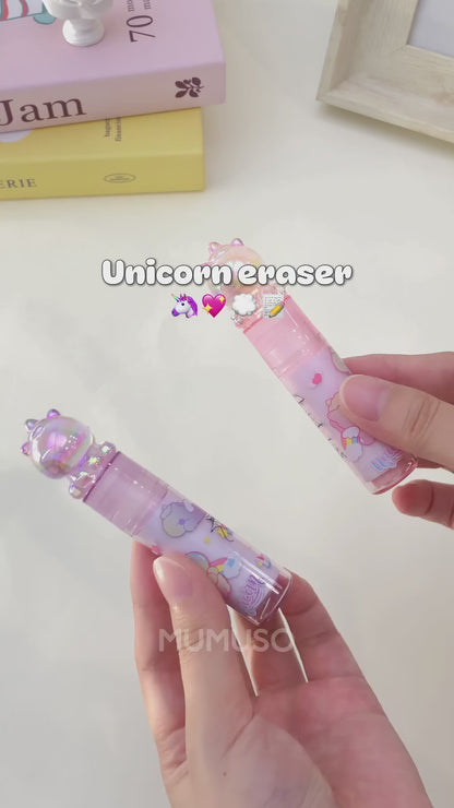Dreamy Rainbow Lipstick Shaped Eraser - Crystal Unicorn / Pink