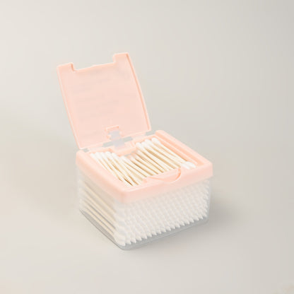 Eco-Friendly Paper Stick Cotton Swabs - 200 Counts/Pink Box