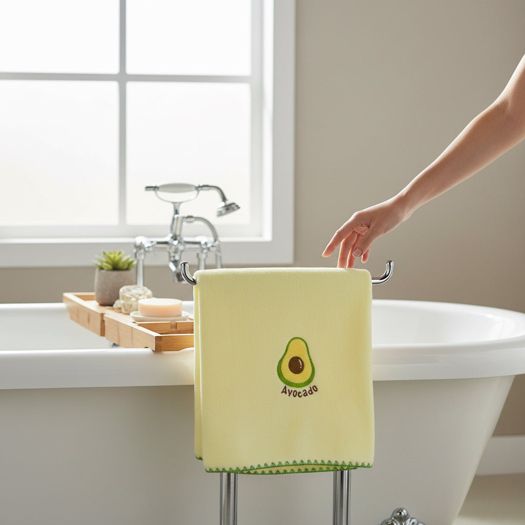 Super-Absorbent Coral Velvet Bath Towel (Avocado)
