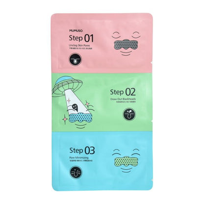 3 Step Blackhead Removal Strips Mumuso