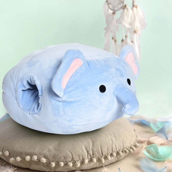 Elephant Hand Warmer Pillow - Blue