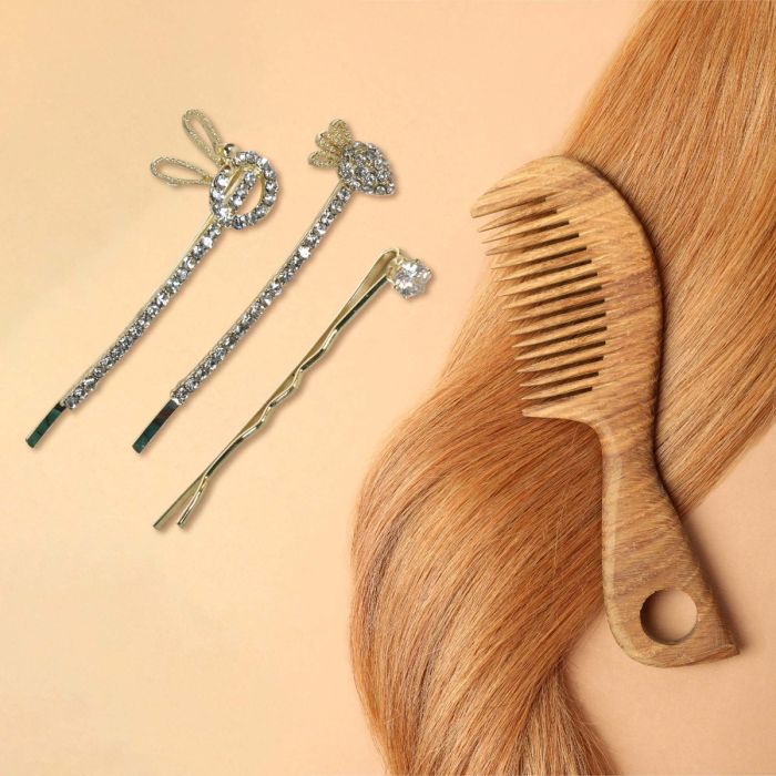 Bejewelled Hair Clip Set - 3 Pcs Mumuso