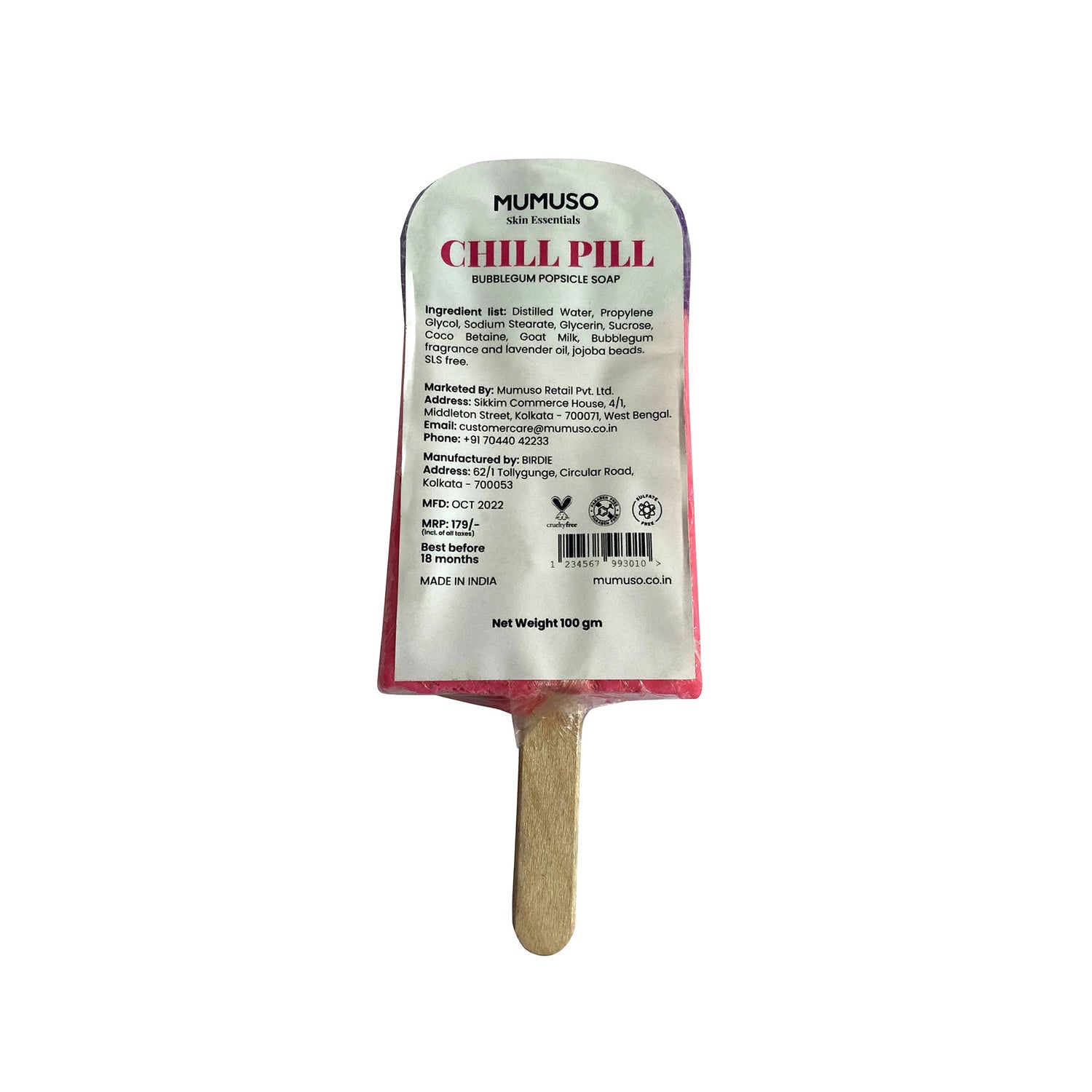 Chill Pill  - Bubblegum Popsicle Soap - 100 gm Mumuso