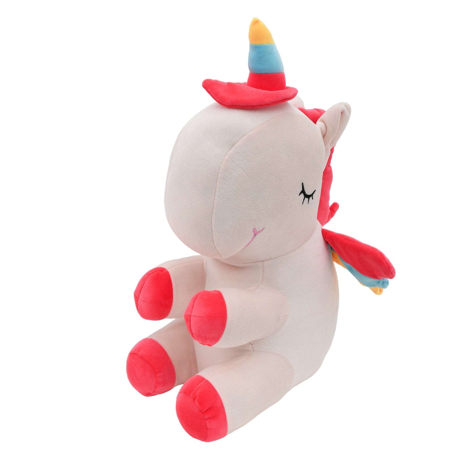 Chubby Unicorn Plush Toy - Off-White Mumuso
