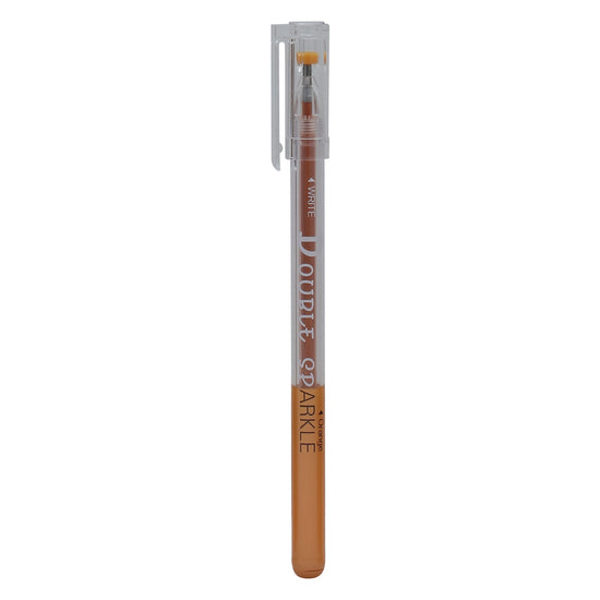 Double Sparkle Gel Pen – Orange Mumuso