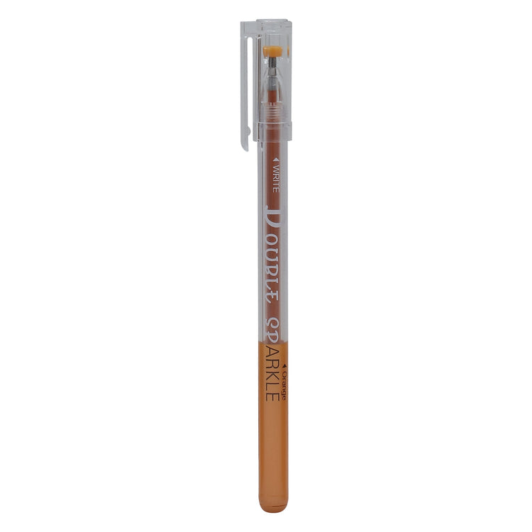 Double Sparkle Gel Pen – Orange Mumuso
