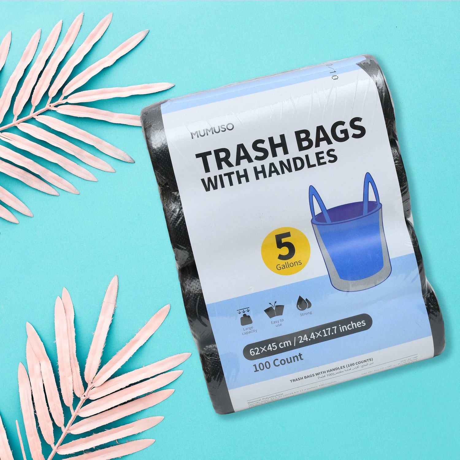 Durable Vest-Style Trash Bags - Pack of 100 Mumuso