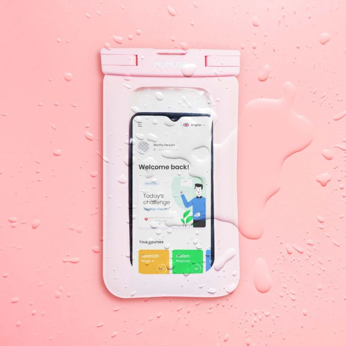Floating Waterproof Phone Pouch - Pink Mumuso