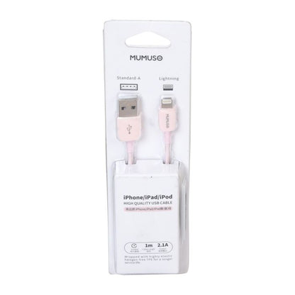 High Quality USB Cable for iPhone/iPad/iPod - 2.1A/ Pink Mumuso