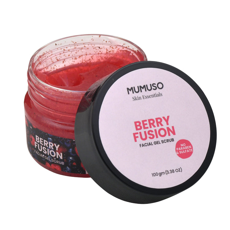 Mumuso Skin Essentials Berry Blossom Facial Gel Scrub - 100 gm Mumuso