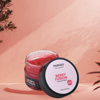 Mumuso Skin Essentials Berry Blossom Facial Gel Scrub - 100 gm Mumuso