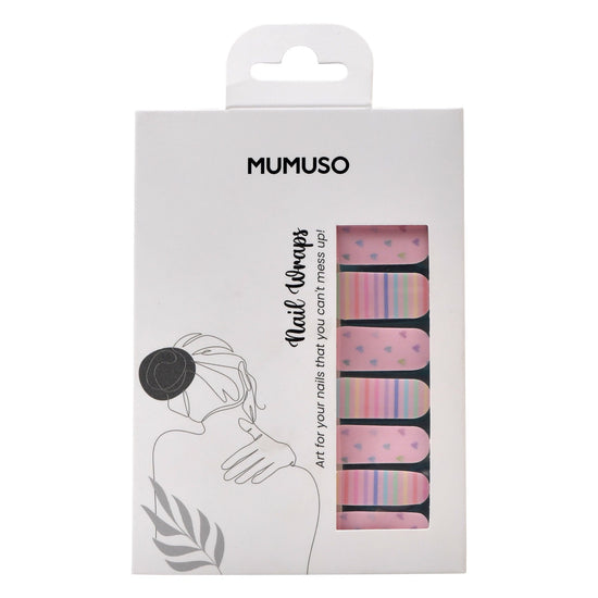 Nail Wraps Art Polish Stickers - Pastel Rainbow Mumuso