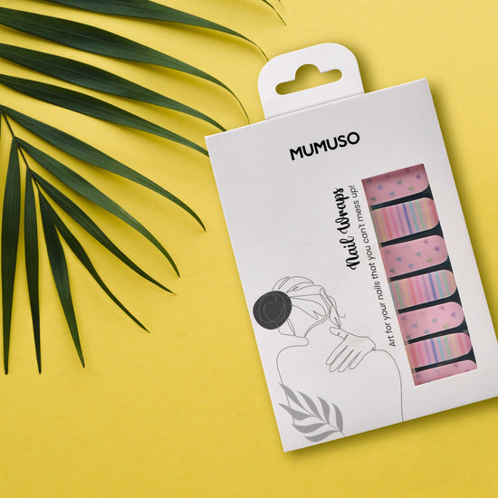 Nail Wraps Art Polish Stickers - Pastel Rainbow Mumuso