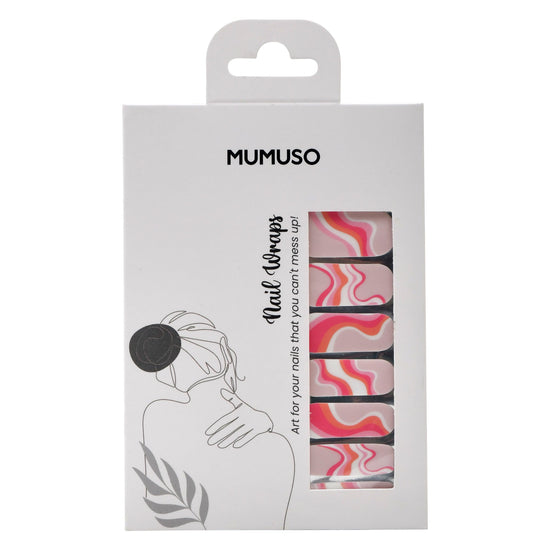Nail Wraps Art Polish Stickers - Pink Wave Mumuso