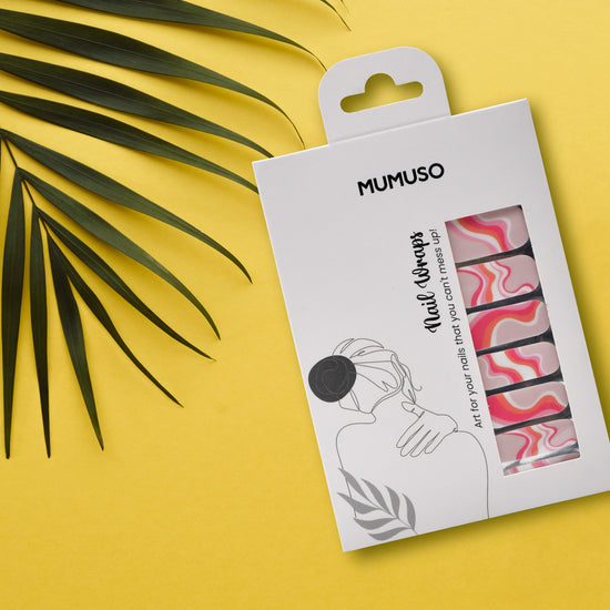 Nail Wraps Art Polish Stickers - Pink Wave Mumuso