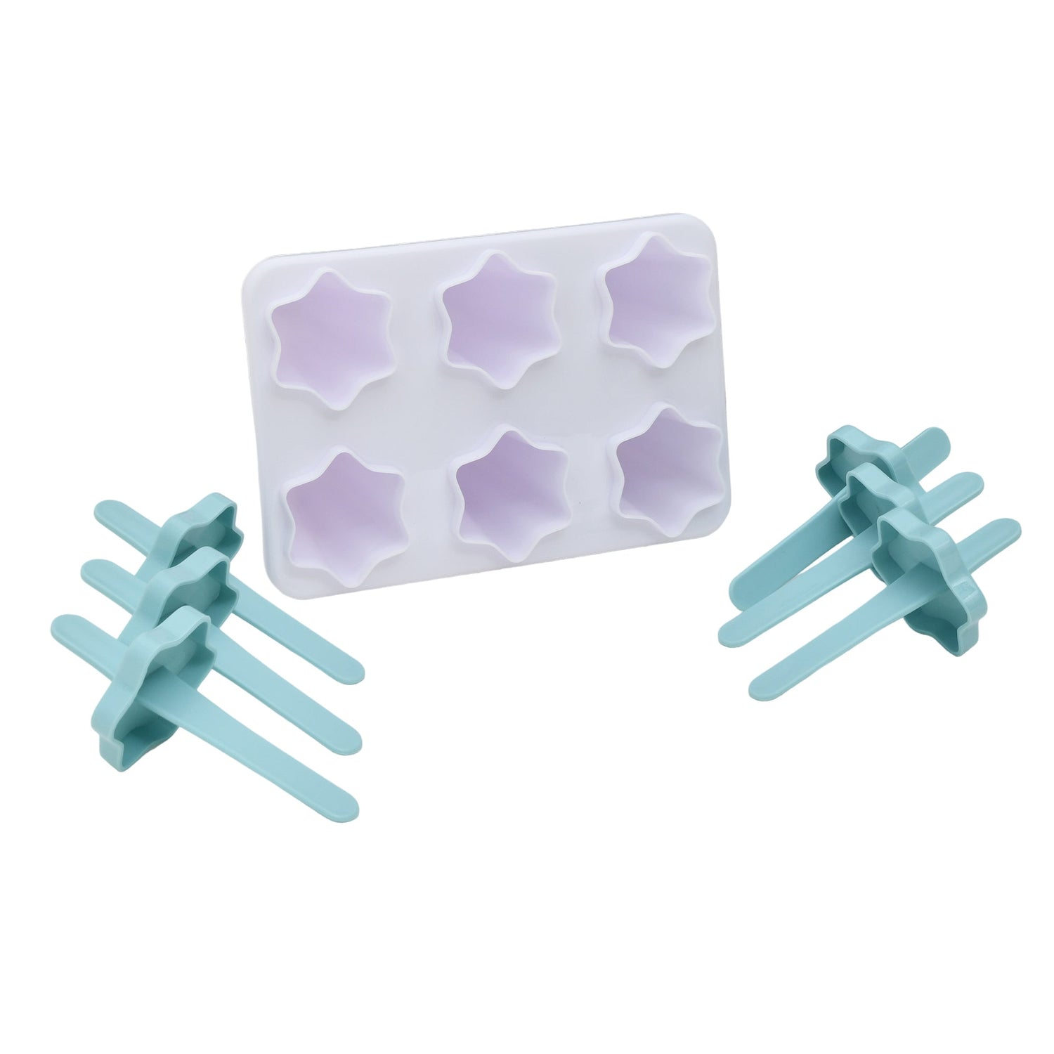 Stylish and Fun -shaped Hexagram Ice Cube Tray - Blue Mumuso