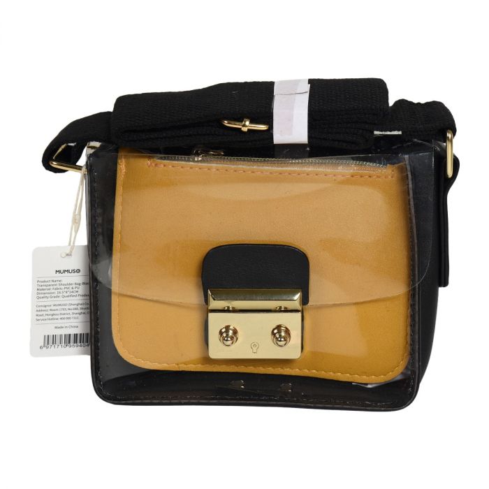 Transparent Shoulder Bag - Black Mumuso